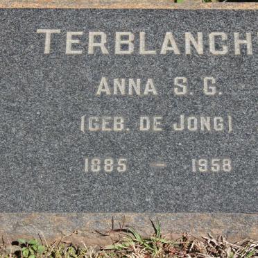 TERBLANCHE Anna S.G. nee DE JONG 1885-1958