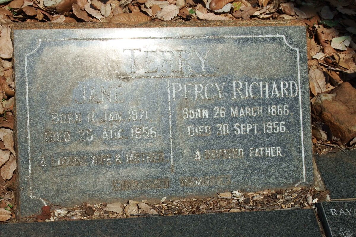 TERRY Percy Richard 1866-1956 &amp; Jane 1871-1956