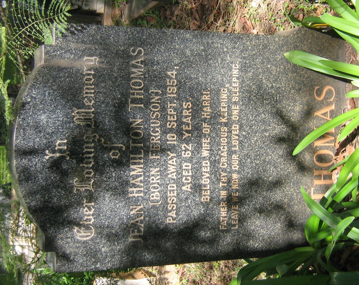 THOMAS Jean Hamilton nee FERGUSON -1954