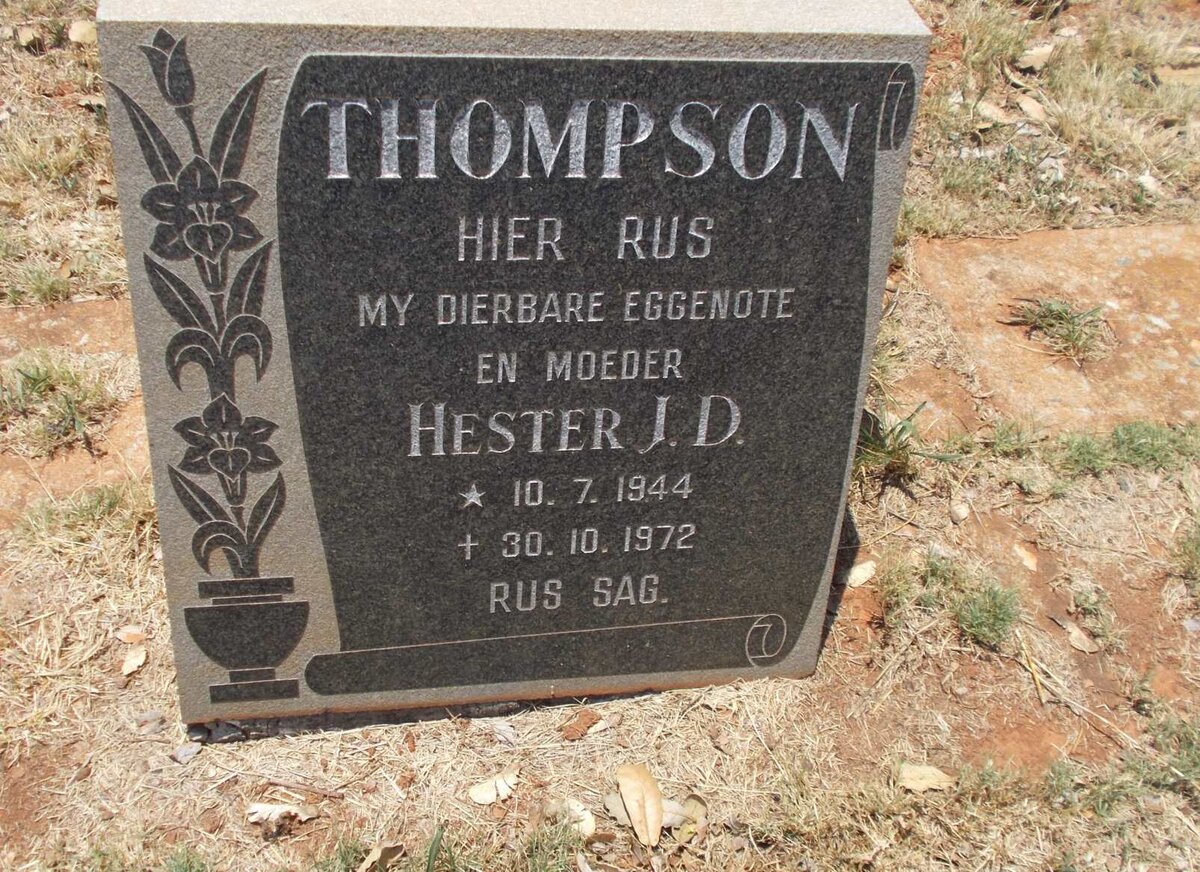 THOMPSON Hester J.D. 1944-1972