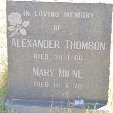 THOMSON Alexander -1966 &amp; Mary Milne -1970
