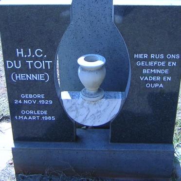 TOIT H.J.C., du 1929-1985