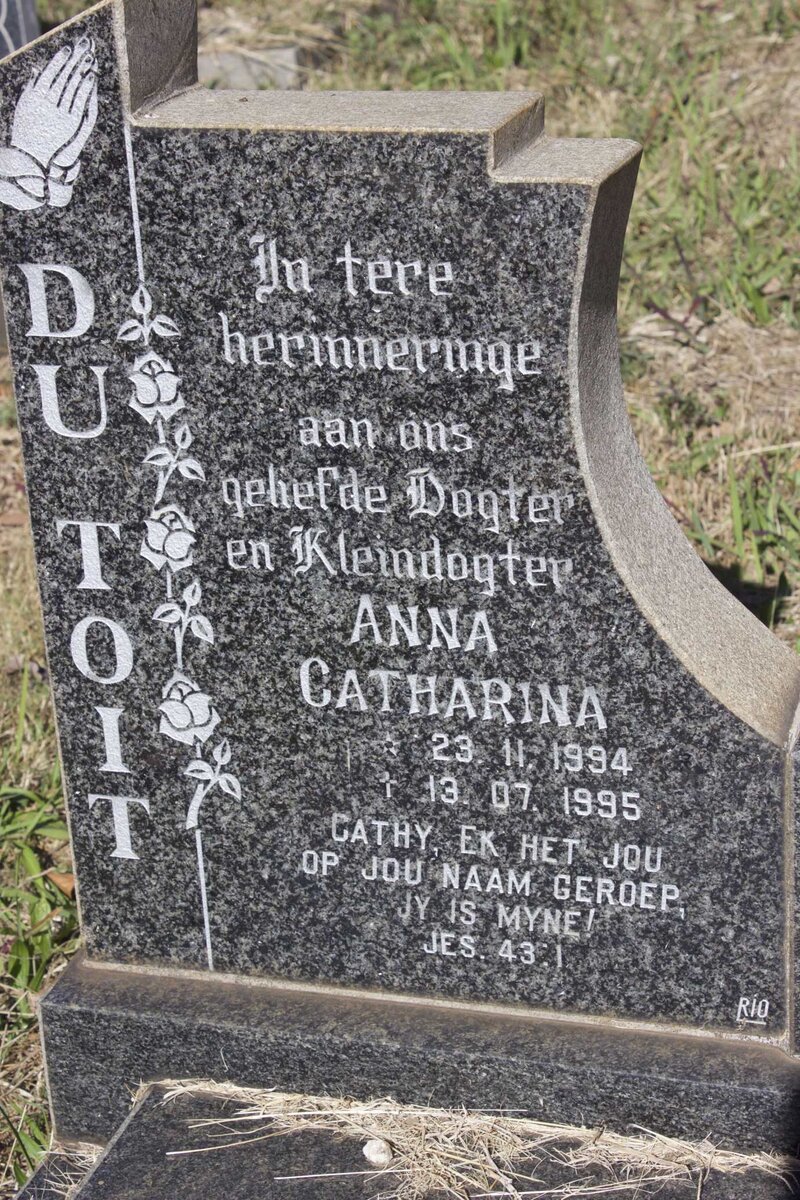 TOIT Anna Catharina, du 1994-1995