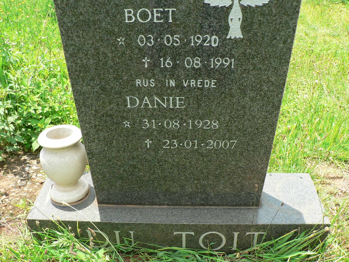 TOIT Boet, du 1920-1991 :: DU TOIT Danie 1928-2007