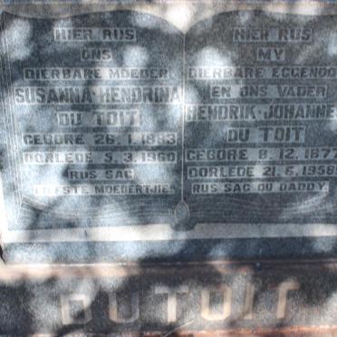 TOIT Hendrik Johannes, du 1877-1958 &amp; Susanna Hendrina 1883-1960