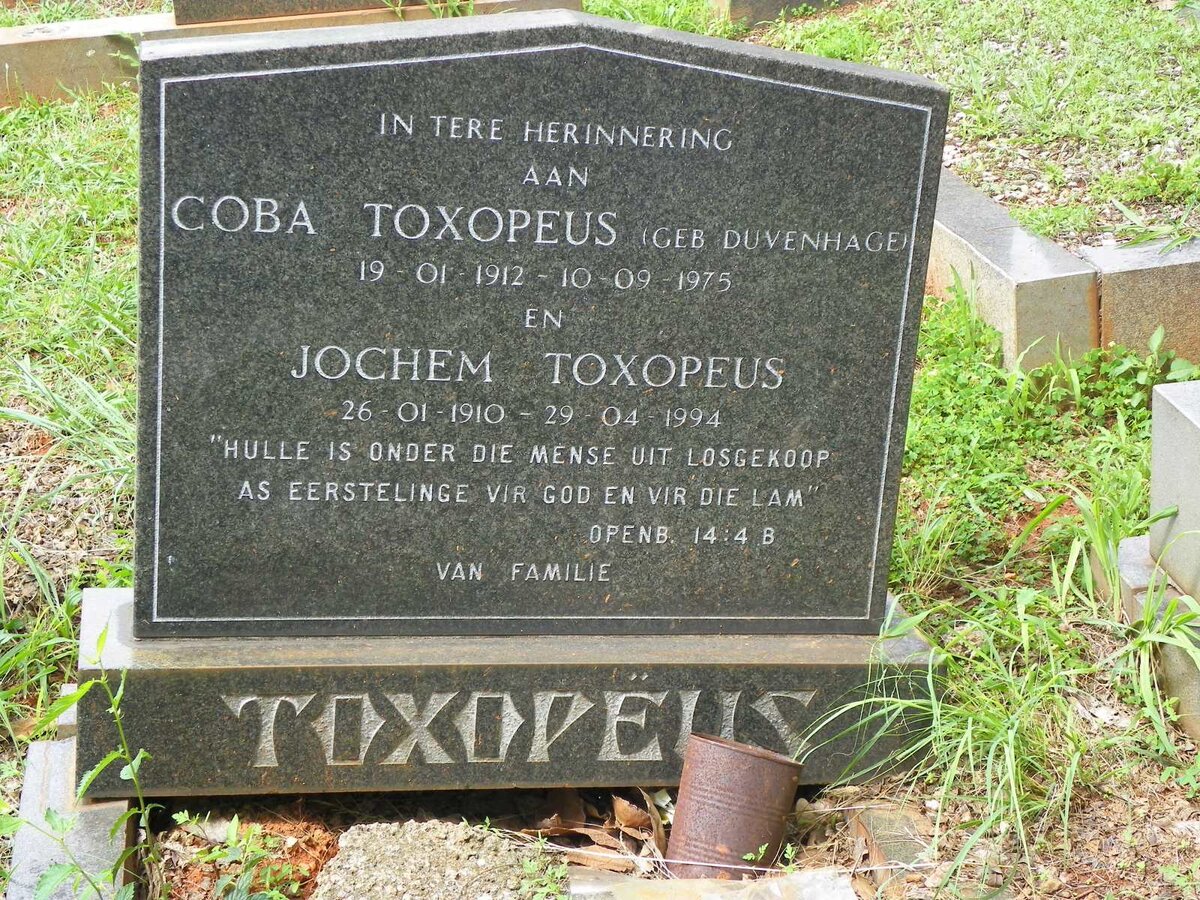 TOXOPËUS Jochem 1910-1994 &amp; Coba DUVENHAGE 1912-1975