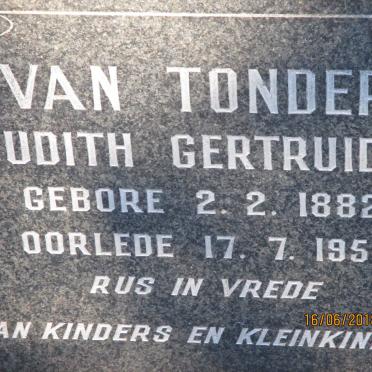 TONDER Judith Gertruida, van 1882-1953