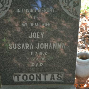 TOONTAS Susara Johanna 1902-1981