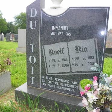 TOIT Roelof Petrus, du 1913-2000 &amp; Maria Hendrina Alberta SMITH 1913-2001