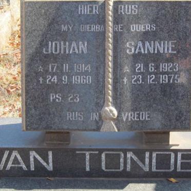 TONDER Johan, van 1914-1960 &amp; Sannie 1923-1975