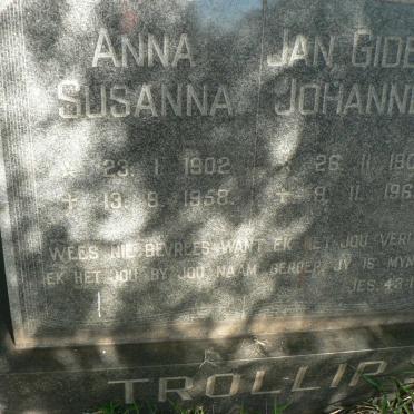 TROLLIP Jan Gideon Johannes 1903-1969 &amp; Anna Susanna 1902-1958