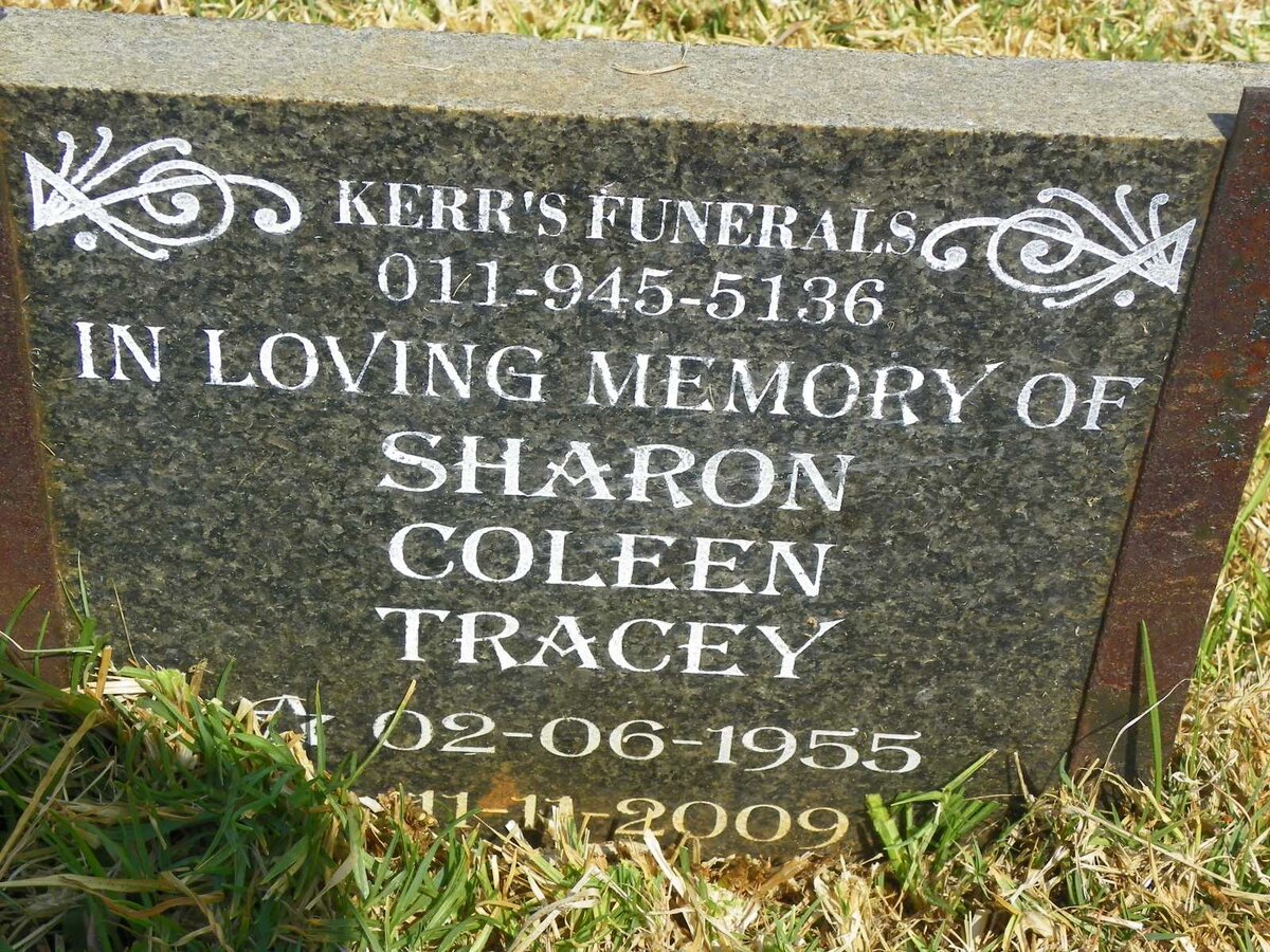 TRACEY Sharon Coleen 1955-2009