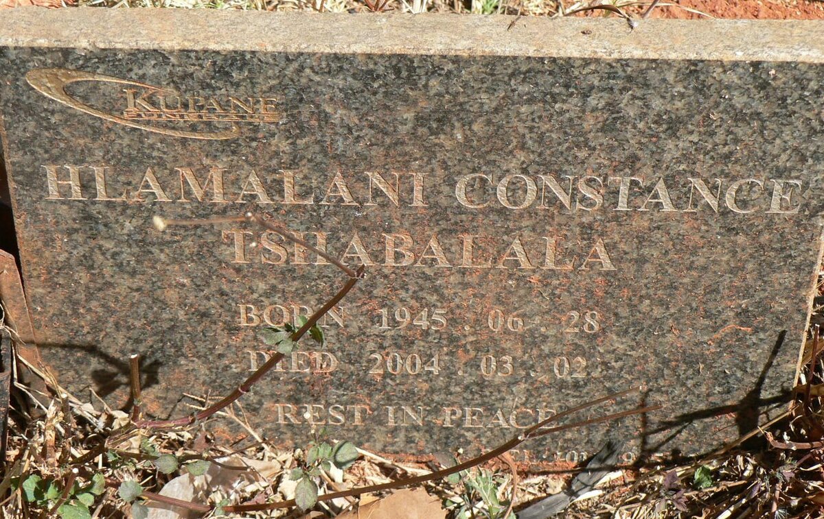TSHABALALA Hlamalani Constance 1945-2004