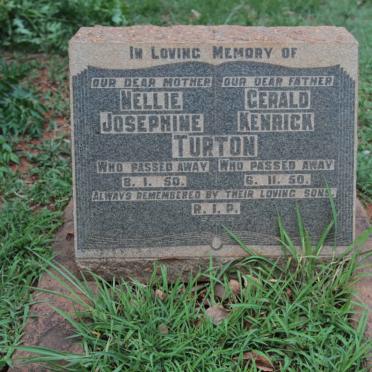 TURTON Gerald Kenrick -1950 &amp; Nellie Josephine -1950