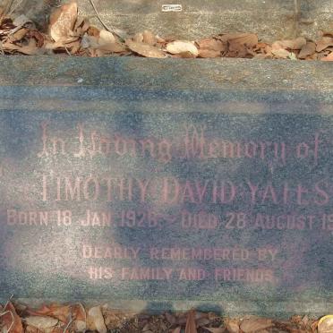YATES Timothy David 1926-1955