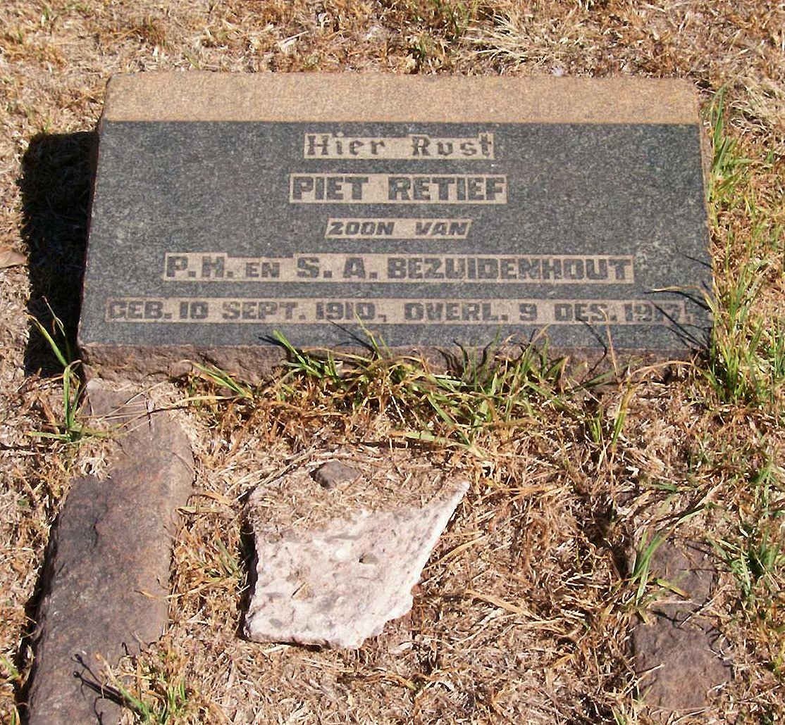 BEZUIDENHOUT Piet Retief 1910-1917