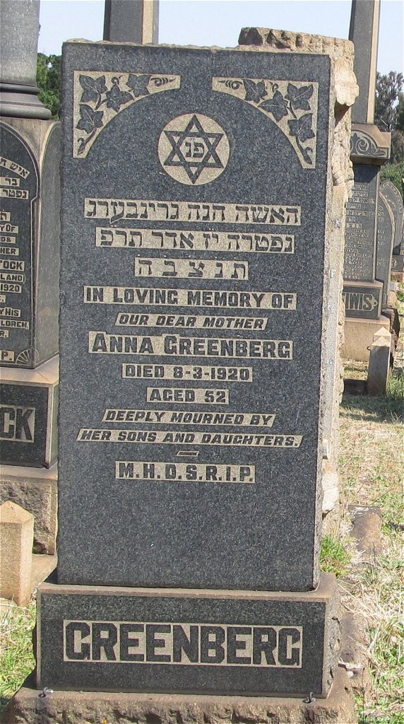 GREENBERG Anna -1920
