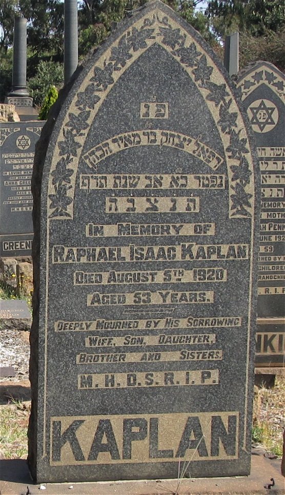 KAPLAN Raphael Isaac -1920