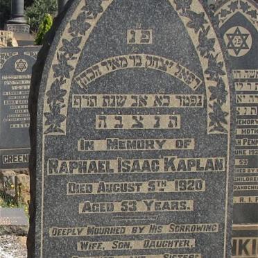 KAPLAN Raphael Isaac -1920