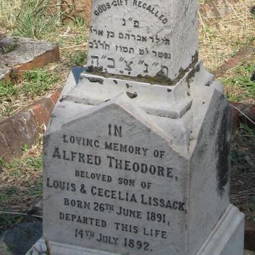 LISSACK Alfred Theodore 1891-1892