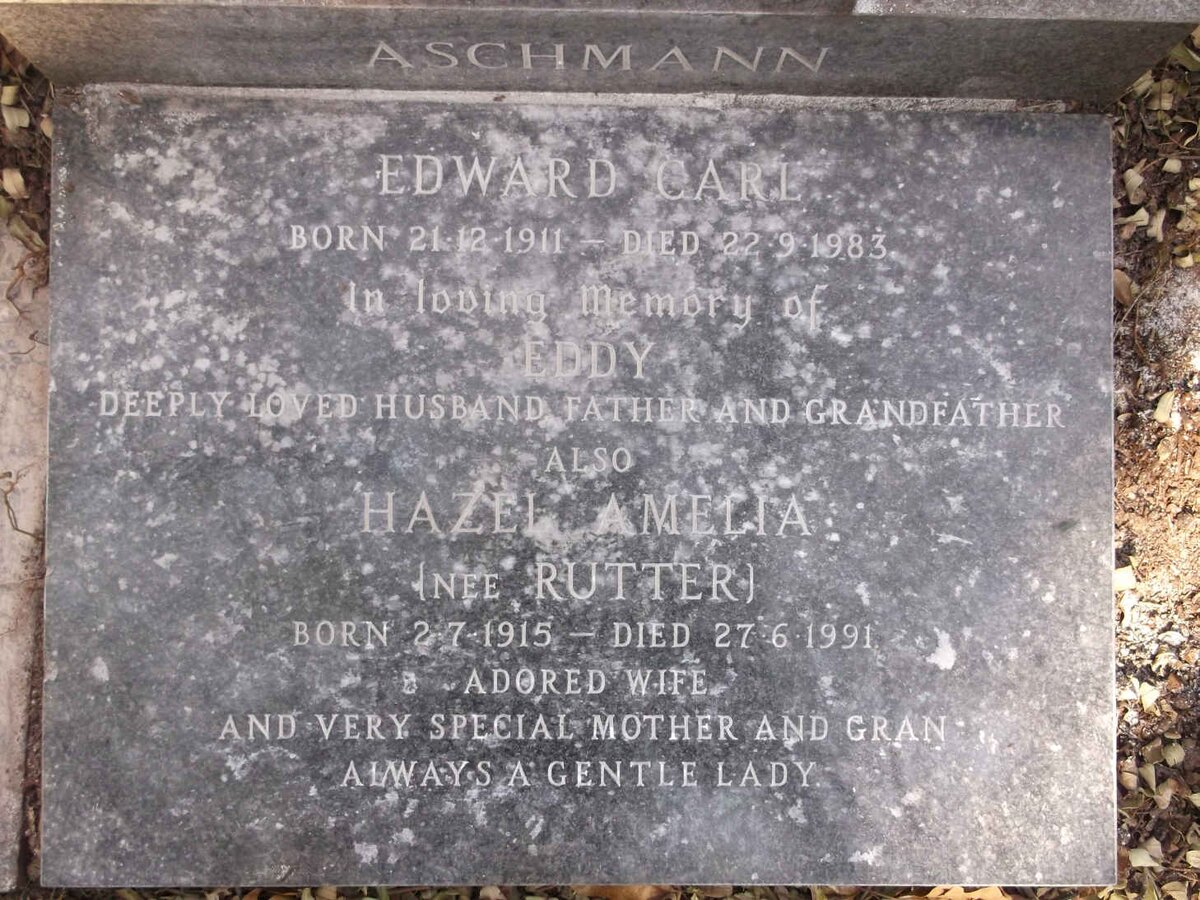 ASCHMANN Edward Carl 1911-1983 &amp; Hazel Amelia RUTTER 1915-1991 :: ASCHMANN Frank Edward 1940-1973 _2
