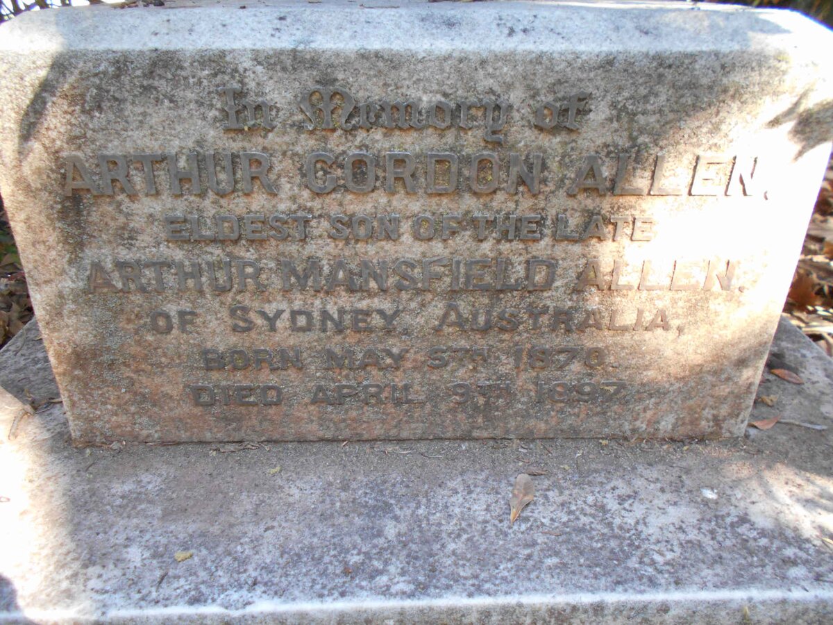 ALLEN Arthur Gordon 1870-1897