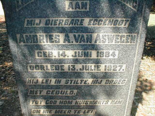 ASWEGEN Andries A., van 1884-1927