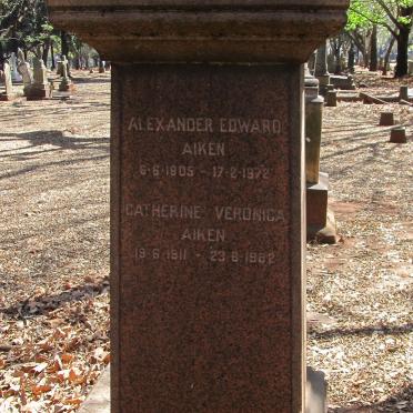 AIKEN Alexander Edward 1905-1972 &amp; Catherine Veronica 1911-1982