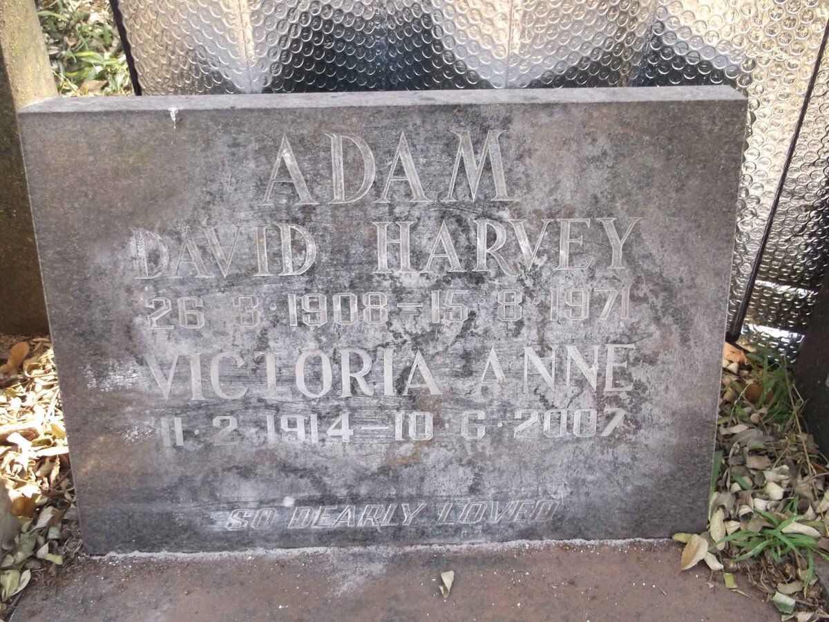 ADAM David Harvey 1908-1971 &amp; Victoria Anne 1914-2007