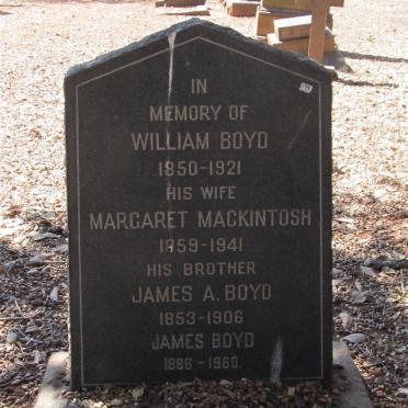 BOYD William 1850-1921 &amp; Margaret MACKINTOSCH 1859-1941:: BOYD James A. 1853-1906 :: BOYD James 1886-1960