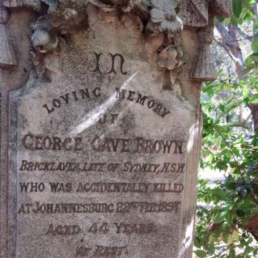 BROWN George Cave -1897