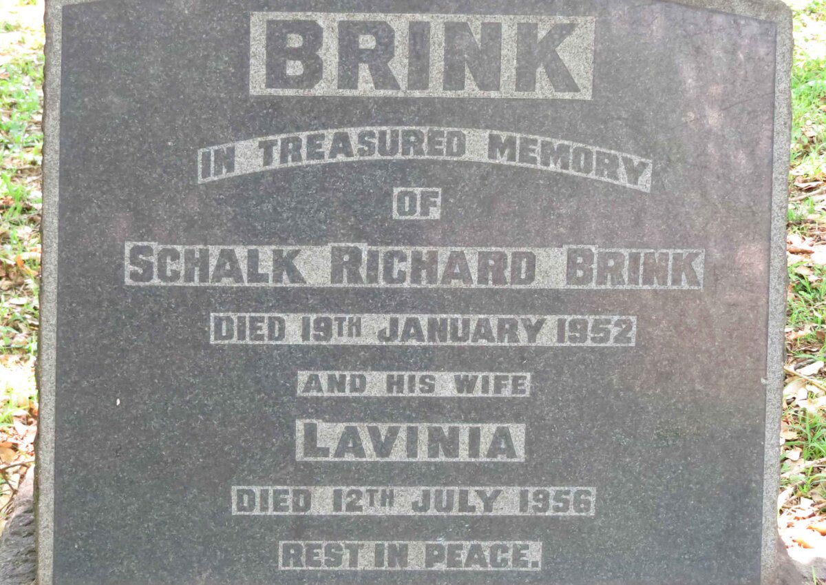 BRINK Schalk Richard -1952 &amp; Lavinia -1956