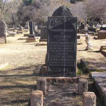 BRESLER Francis Ross 1871-1932 &amp; Magdalene 1879-1944