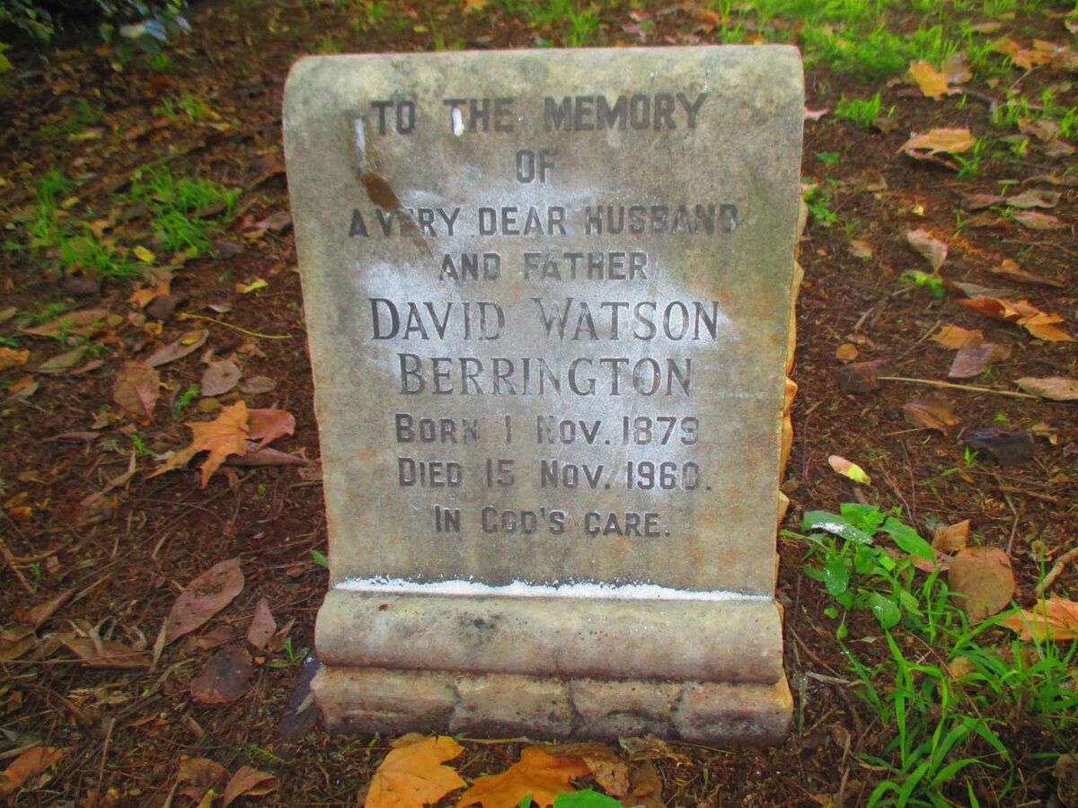 BERRINGTON David Watson 1875-1960