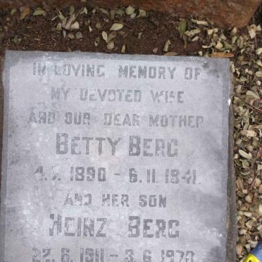 BERG Betty 1890-1941 :: BERG Heinz 1911-1970