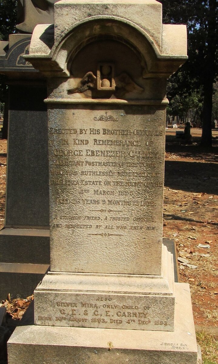CARNEY George Ebenezer -1895 :: CARNEY Silvia Mira 1893-1893