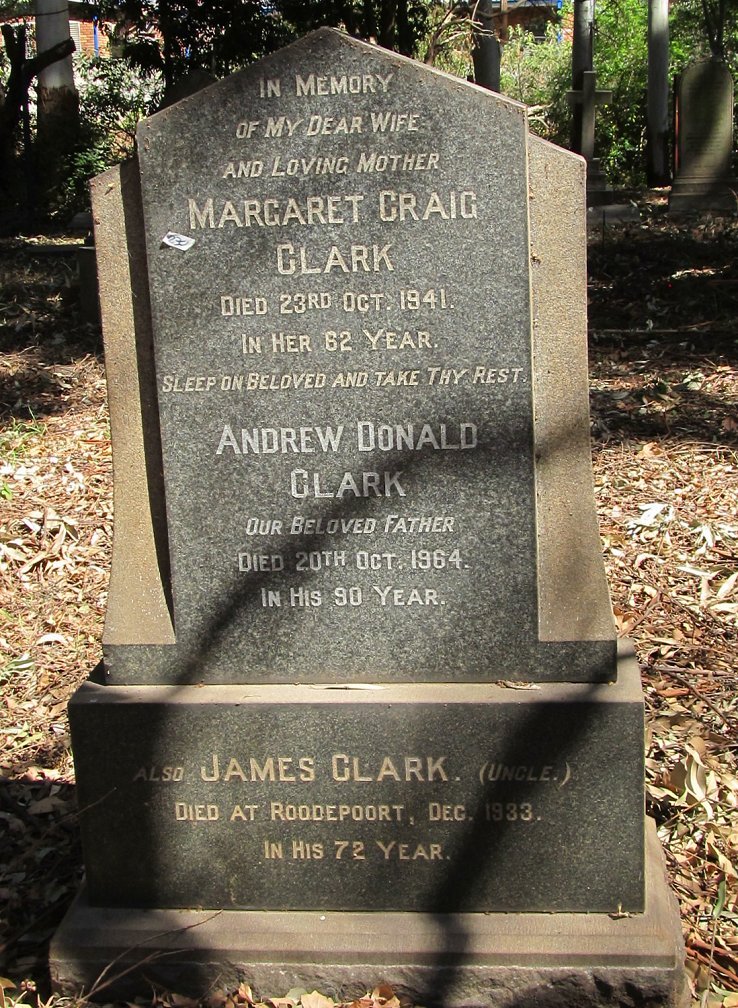 CLARK Andrew Donald -1964 &amp; Margaret Craig -1941