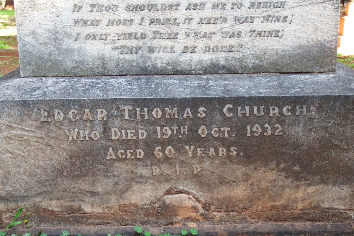 CHURCH Edgar Thomas -1932