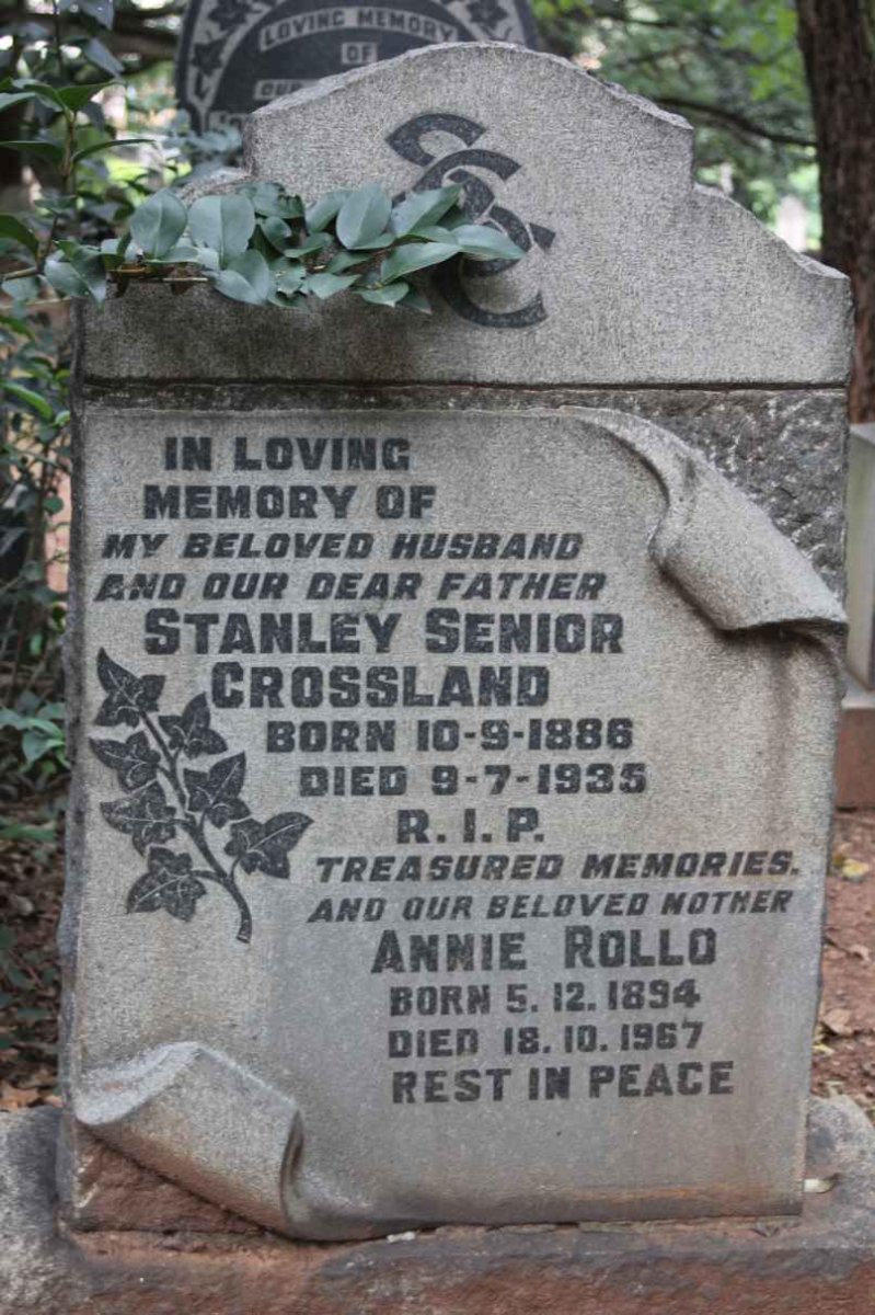 CROSSLAND Stanley Senior 1886-1935 &amp; Annie ROLLO 1894-1967