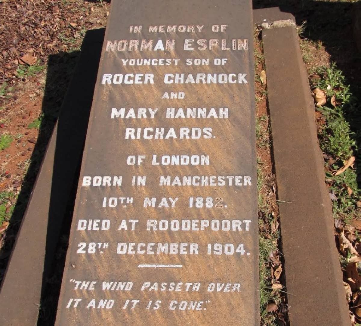 CHARNOCK Norman Esplin 1882-1904