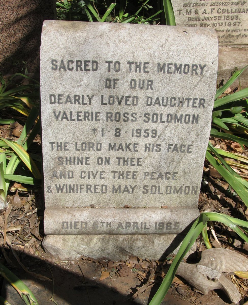 SOLOMON Valerie, ROSS -1959 :: SOLOMON Winifred May -1965