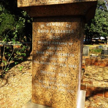 DOIG David Alexander 1857-1945 :: DIOG Dorothy Nina 1890-1979