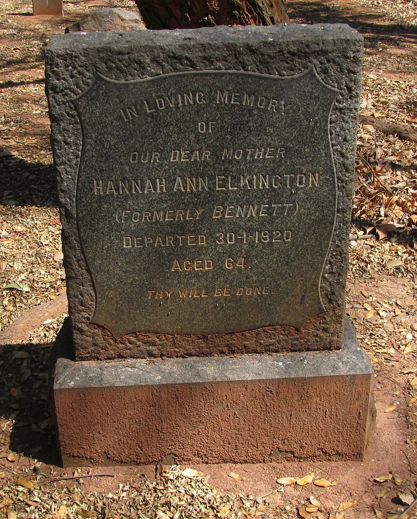 ELKINGTON Hannah Ann formerly BENNETT -1920