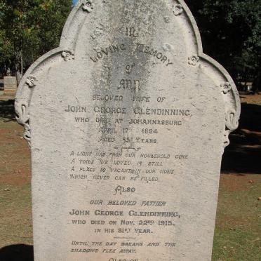 GLENDINNING John George -1915 &amp; Ann -1894 :: GLENDINNING Mary Jane -1939