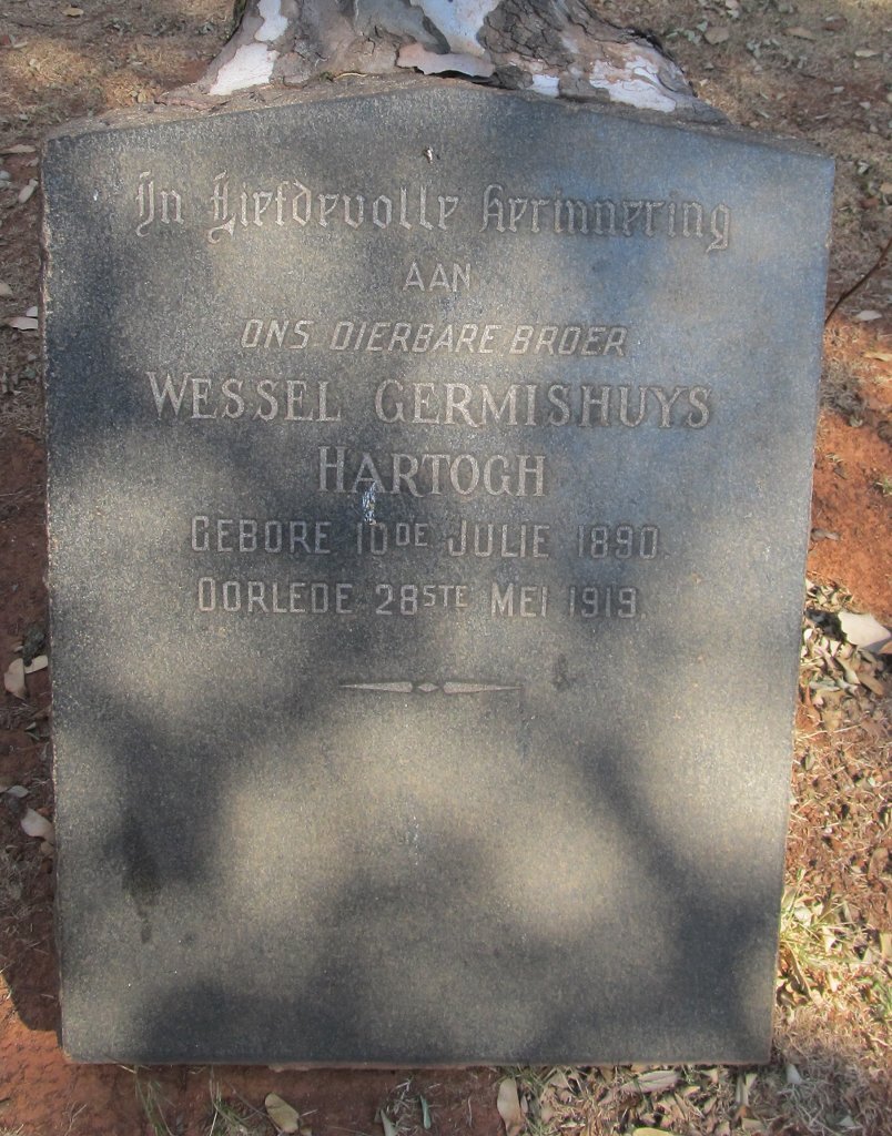 HARTOGH Wessel Germishuys 1890-1919