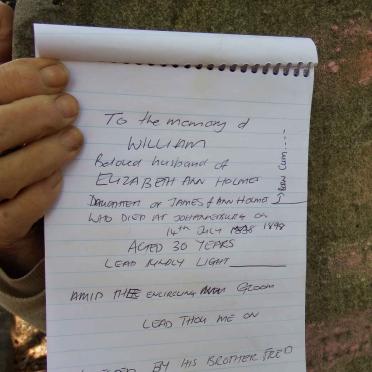 HOLMES William -1898