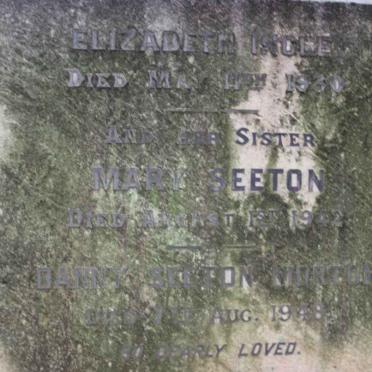 INGLE Elizabeth -1930 :: SEETON Mary -1942 :: MORTON Danny Seeton -1948
