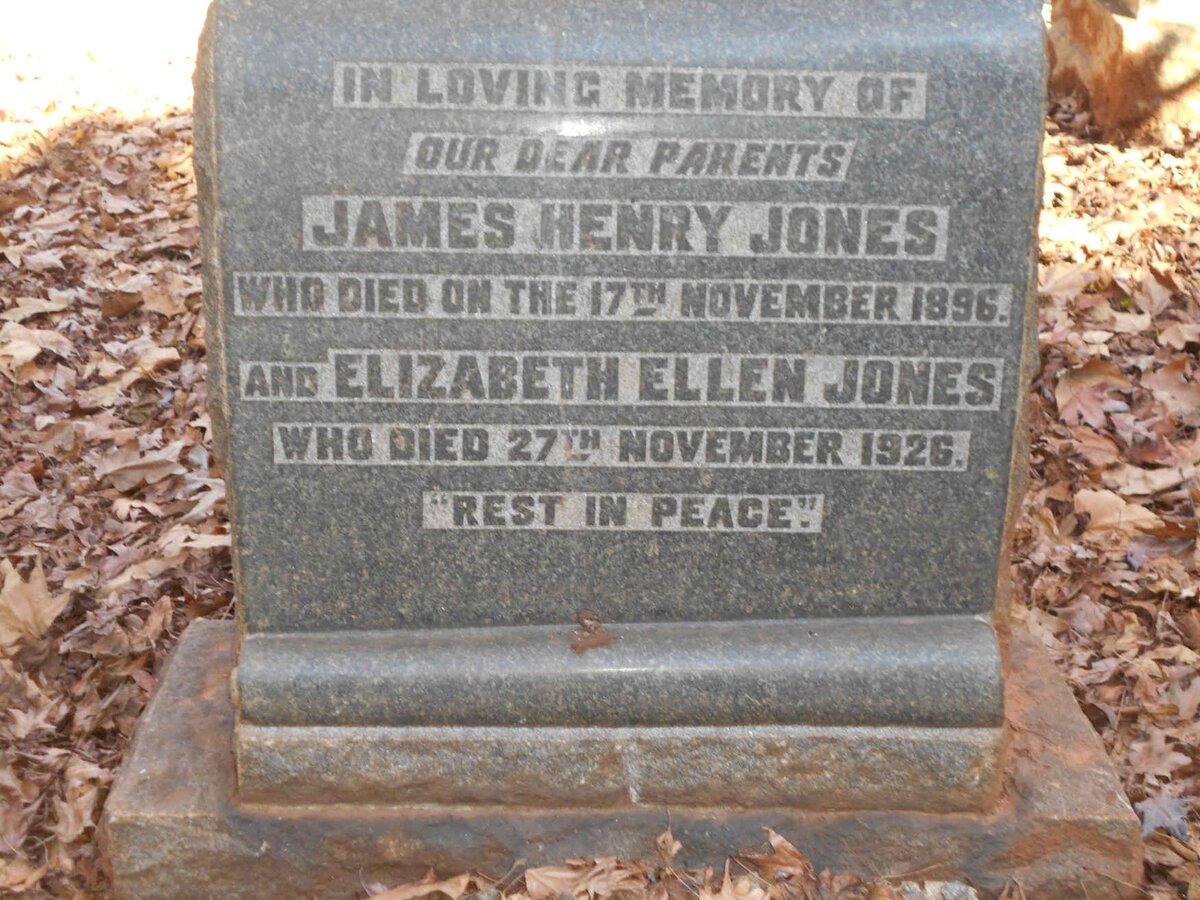 JONES James Henry -1896  &amp; Elizabeth Ellen -1926