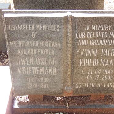 KRIEDEMANN Owen Oscar 1936-1982 & Yvonne Patricia 1942-2006