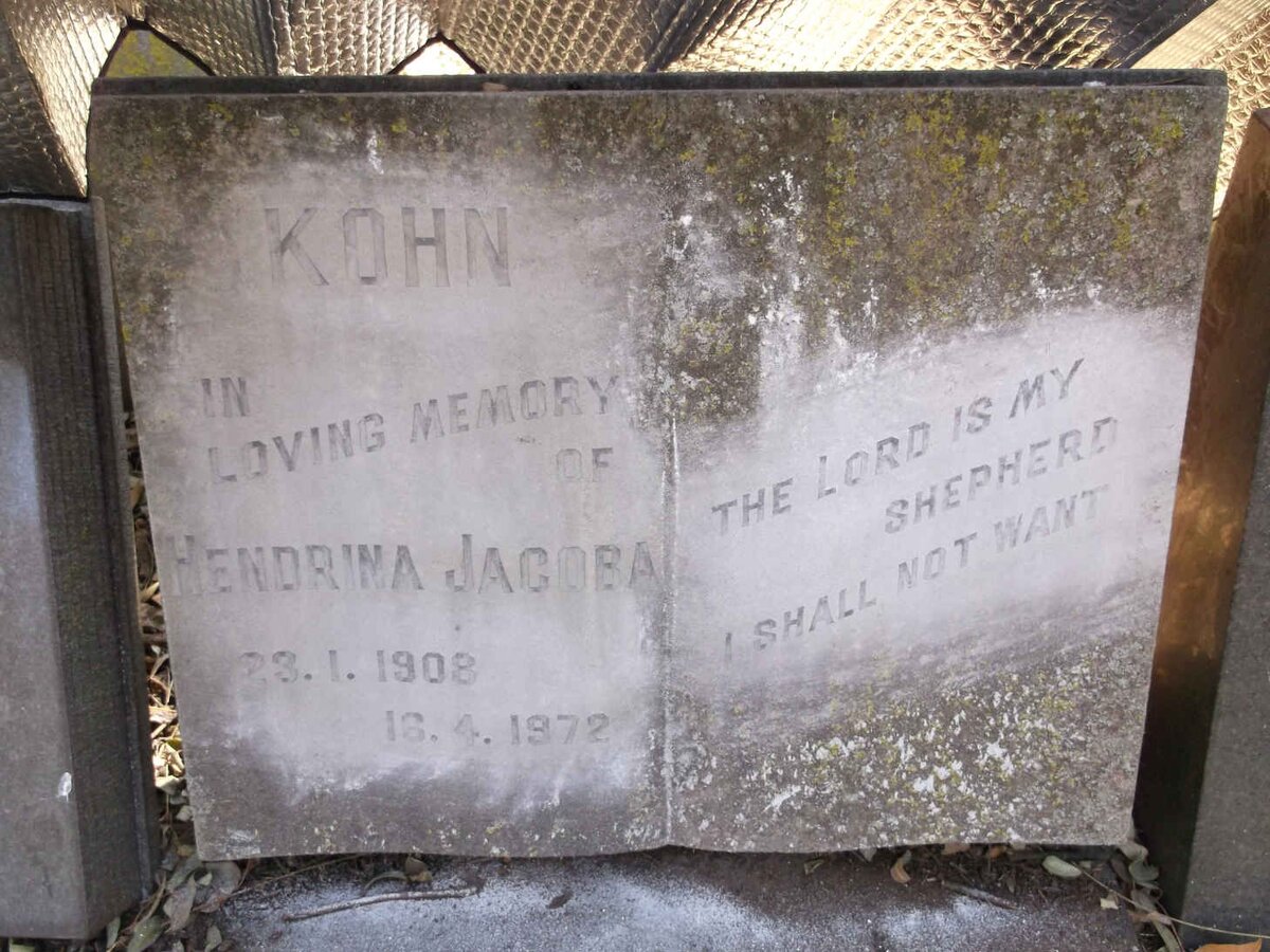 KOHN Hendrina Jacoba 1908-1972